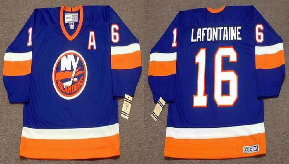 2019 Men New York Islanders #16 Lafontaine blue CCM NHL jersey